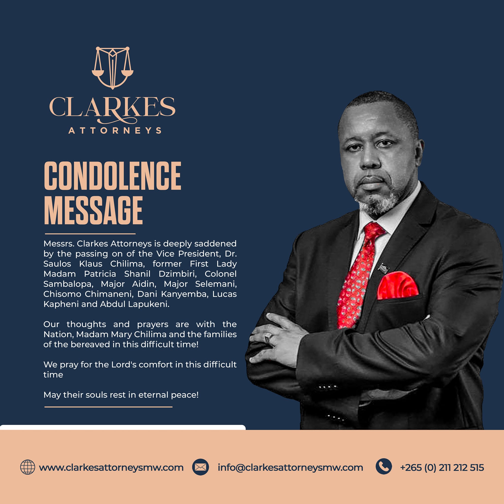 Condolence message